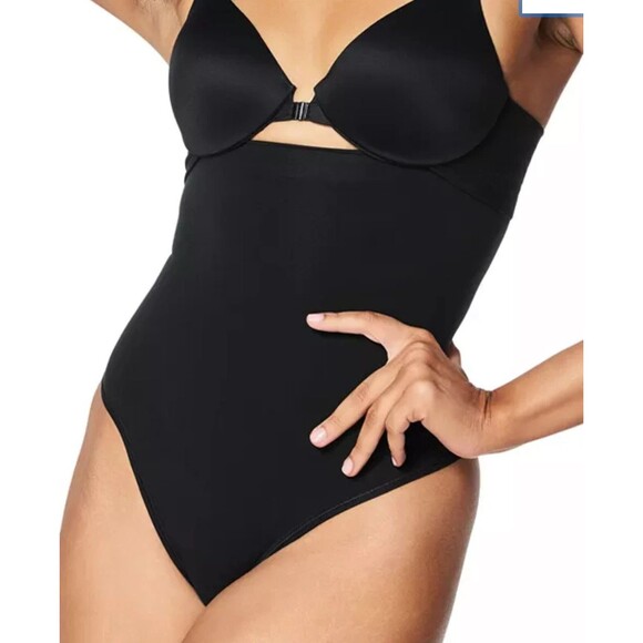 NWT Assets by Spanx Size XL Black High Waist Thong Shaper 10238R Shaper Brief - Picture 1 of 8